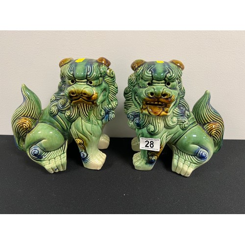 28 - Pair vintage foo dogs