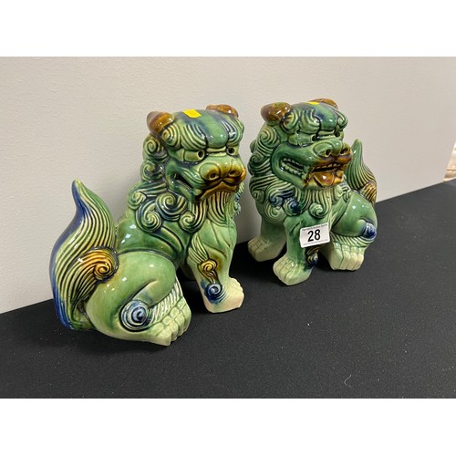 28 - Pair vintage foo dogs