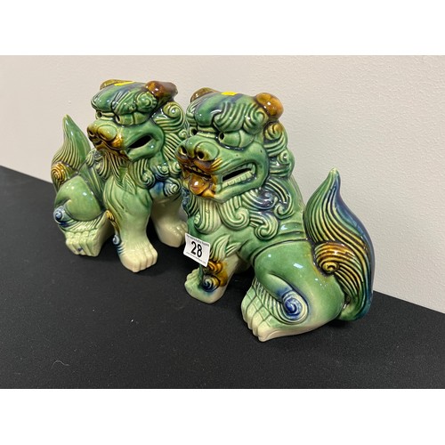 28 - Pair vintage foo dogs