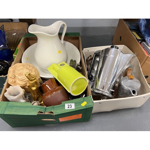 23 - Box pottery and box picquot ware