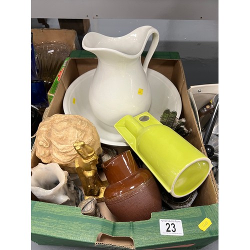 23 - Box pottery and box picquot ware