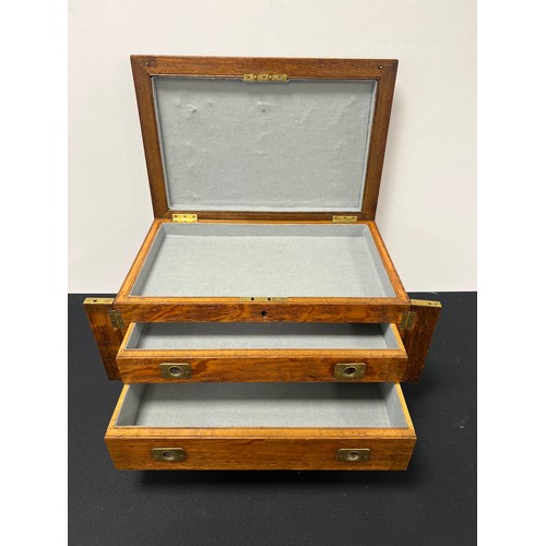 266 - Oak canteen cutlery box no contents