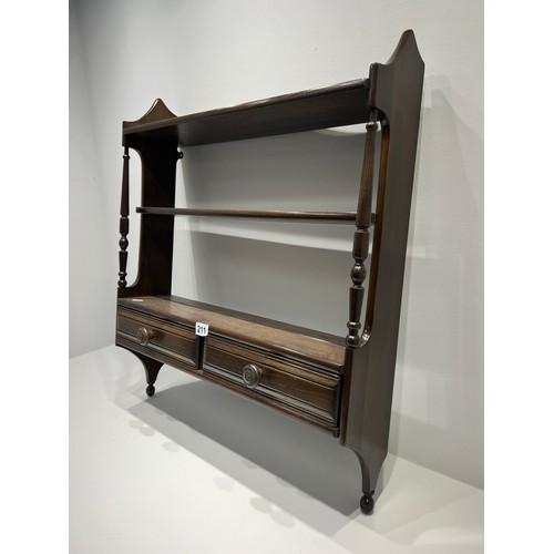 211 - Oak wall plate rack