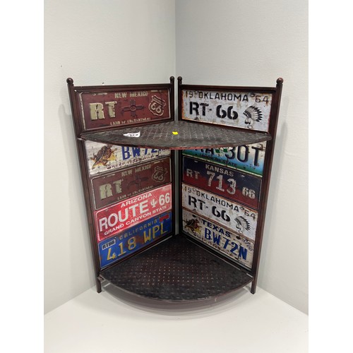 207 - Route 66 signs, american car plates corner stand etc