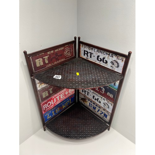 207 - Route 66 signs, american car plates corner stand etc