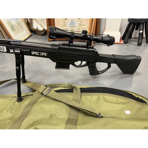 192 - Special operations sniper air rifle with scope & silencer in case