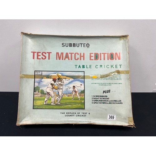 369 - Subbuteo test match table cricket boxed