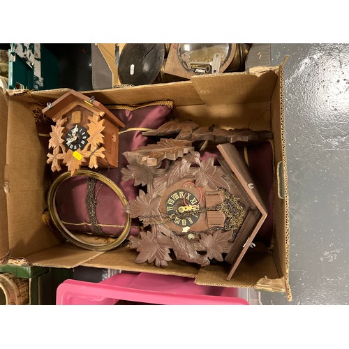 361 - 4 Boxes clocks & clock parts