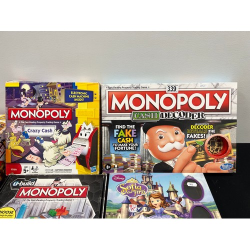 339 - 5 Monopoly super Mario etc games