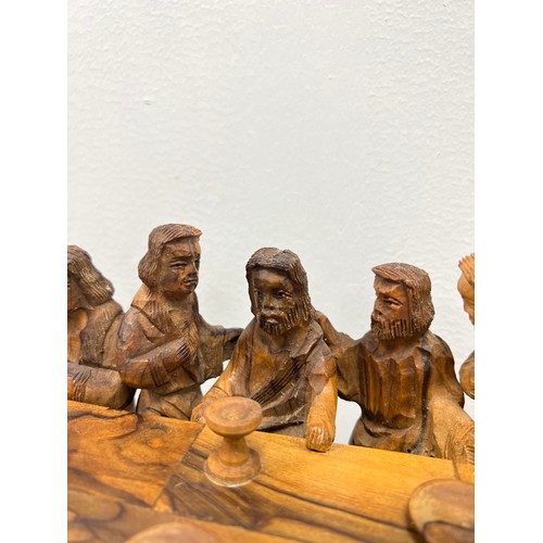 330 - 'The last supper' carved in wood