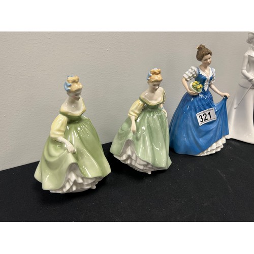 321 - 3 Royal doulton figures + spode figure