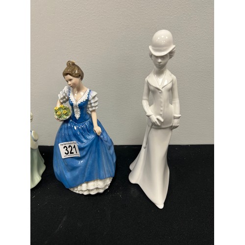 321 - 3 Royal doulton figures + spode figure