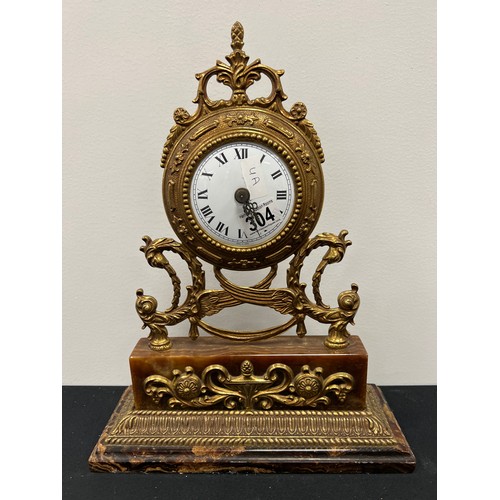 304 - Late Edwardian marble base mantle clock working