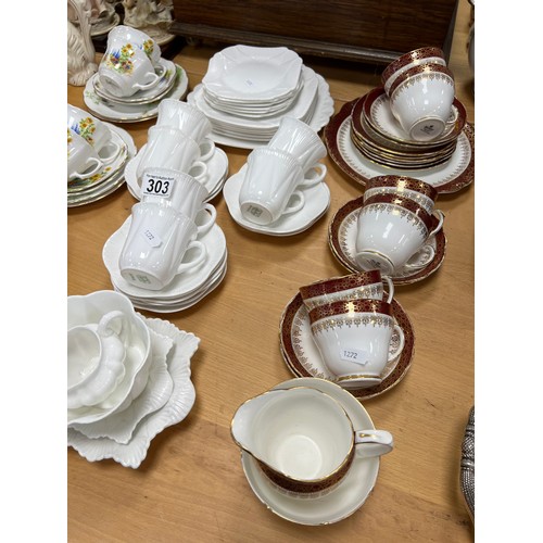 303 - Shelley tea st, cottage garden tea set, dutchess tea set