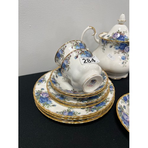 284 - Royal Albert ' moonlight rose' tea set