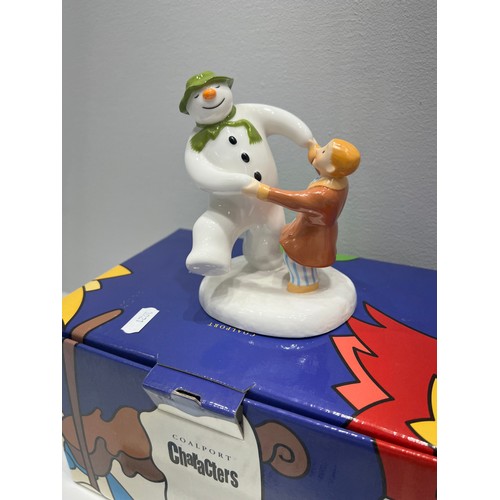 552 - 2 The snowman figures in boxes + 2 snowman plates boxed