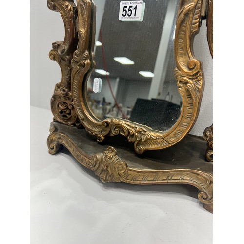 551 - 1940'S Gilt dressing table mirror