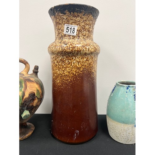 518 - 2 Vintage vases & stoneware jug