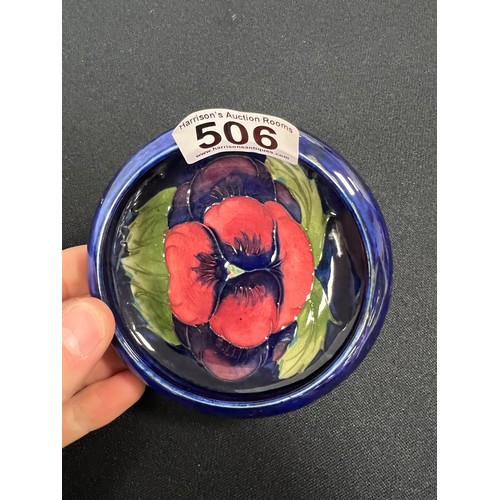 506 - Moorcroft pansy dish