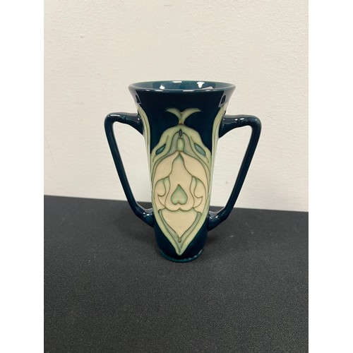 503 - Moorcroft 'snow drop' art nouveau twin handle vase