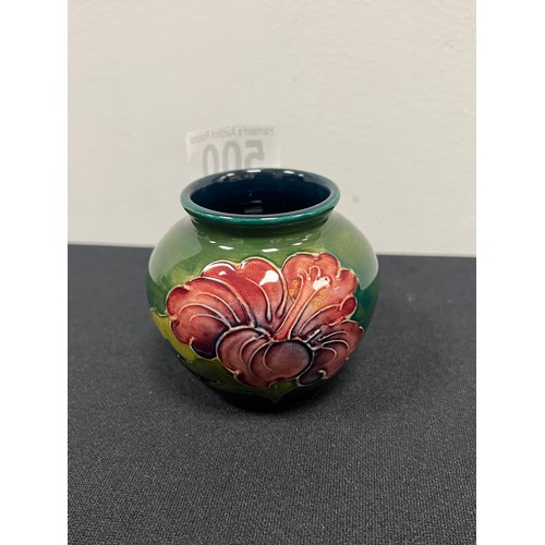 500 - Moorcroft 'hibiscus' vase