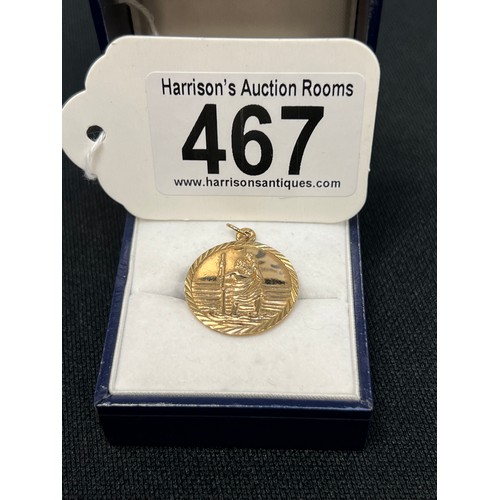 467 - 9ct Gold st Christopher 2.9g