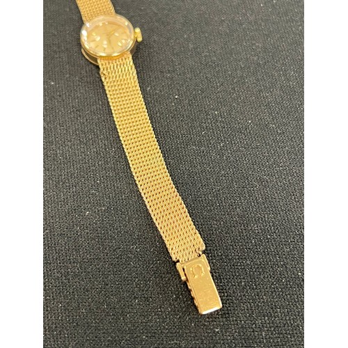 461 - 9ct Gold omega ladies watch & strap 20g net