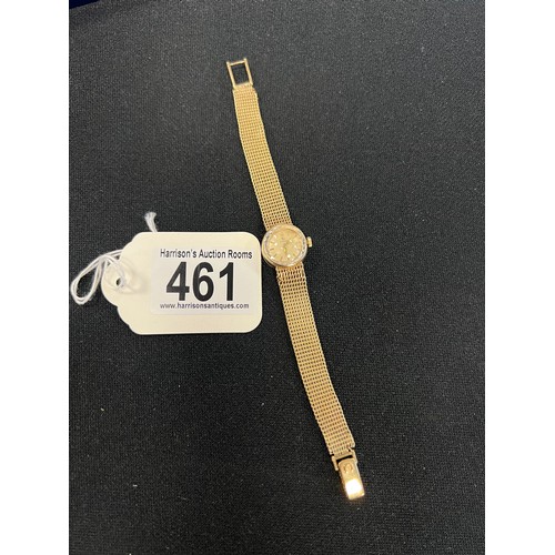 461 - 9ct Gold omega ladies watch & strap 20g net