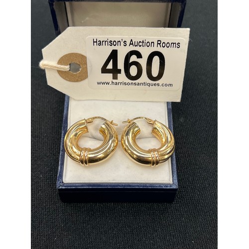 460 - Pair 9ct gold earrings 3.7g