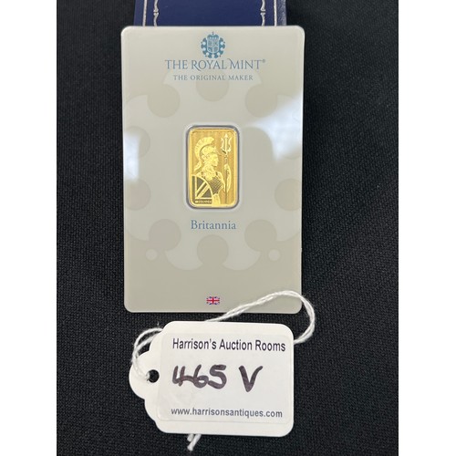 465V - 24ct Gold royal mint sealed 5 gram gold britannia coin