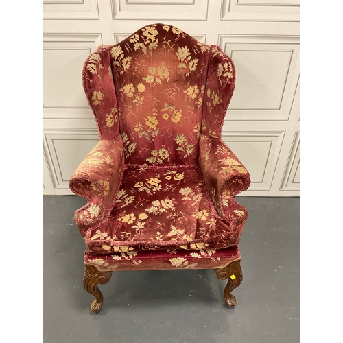 1264 - Edwardian walnut scroll foot library chair