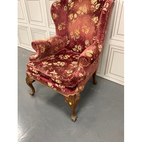 1264 - Edwardian walnut scroll foot library chair