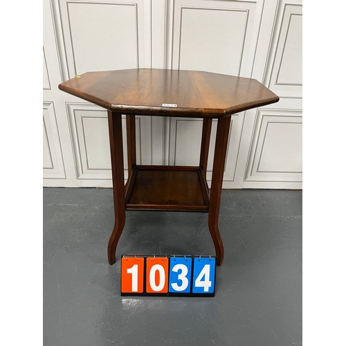 1034 - Mahogany hexagonal table