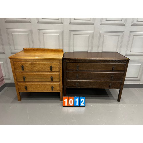 1012 - 2 Oak chest of drawers