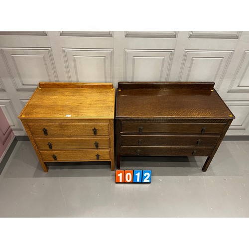 1012 - 2 Oak chest of drawers