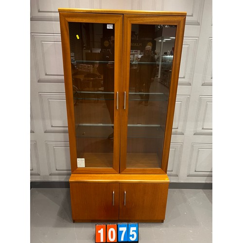 1075 - Mid century teak wall unit/ display cabinet