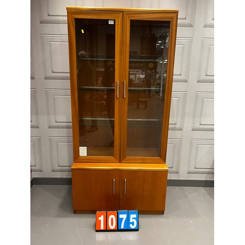 1075 - Mid century teak wall unit/ display cabinet