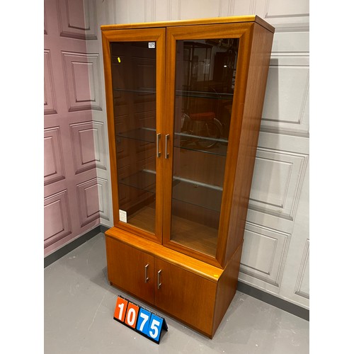 1075 - Mid century teak wall unit/ display cabinet