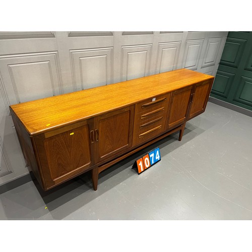 1074 - G-plan fresco mid century teak long john sideboard