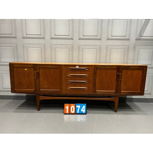 1074 - G-plan fresco mid century teak long john sideboard