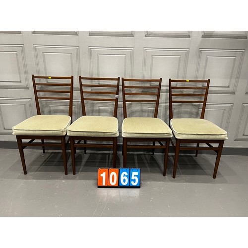 1065 - Set of 4 meredew mid century teak chairs clean