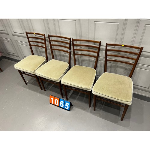 1065 - Set of 4 meredew mid century teak chairs clean