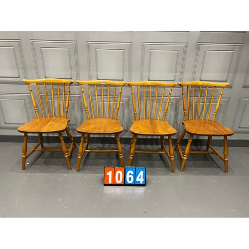 1064 - 4x Blonde ercol farmhouse chairs