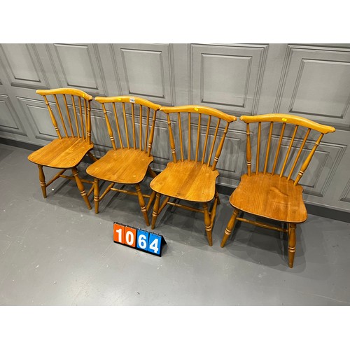 1064 - 4x Blonde ercol farmhouse chairs