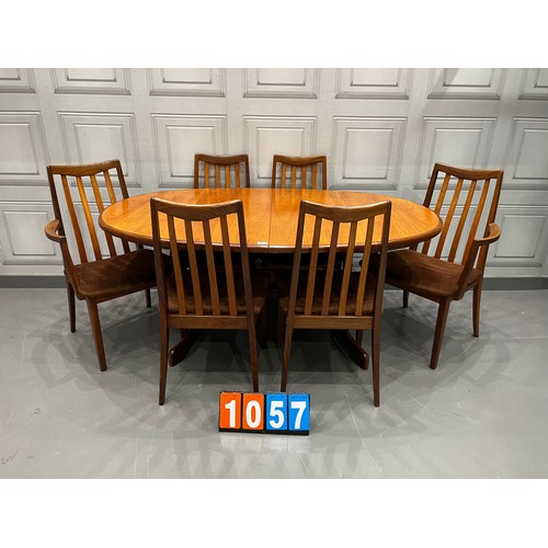 1057 - G-plan fresco mid century dining table & 6 chairs