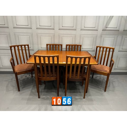 1056 - Mid century meredew extending dining table & 6 chairs