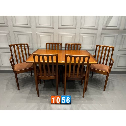 1056 - Mid century meredew extending dining table & 6 chairs