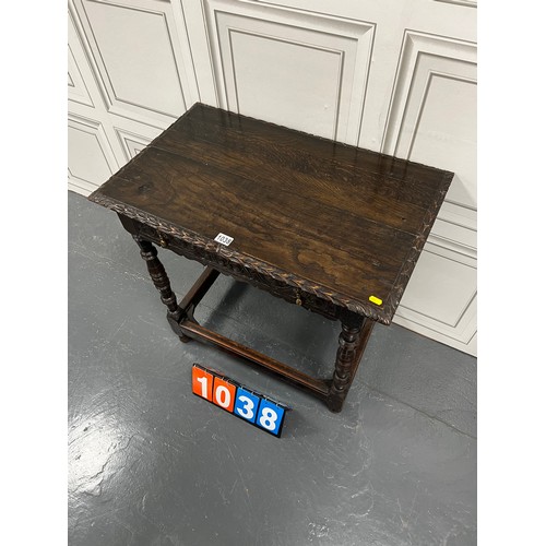 1038 - Period oak console table/ hall table with draw