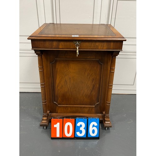 1036 - Victorian style flame mahogany davenport