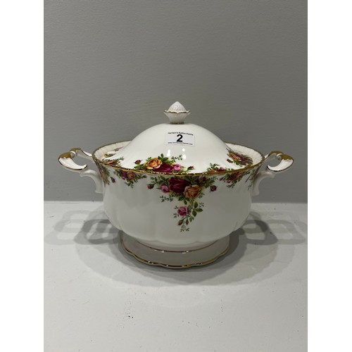 2 - Royal Albert country rose large tureen with lid circa 1962